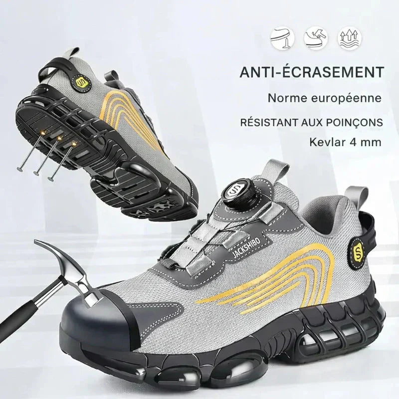 Chaussures de sécurité avec système de réglage rotatif – Protection et confort toute la journée