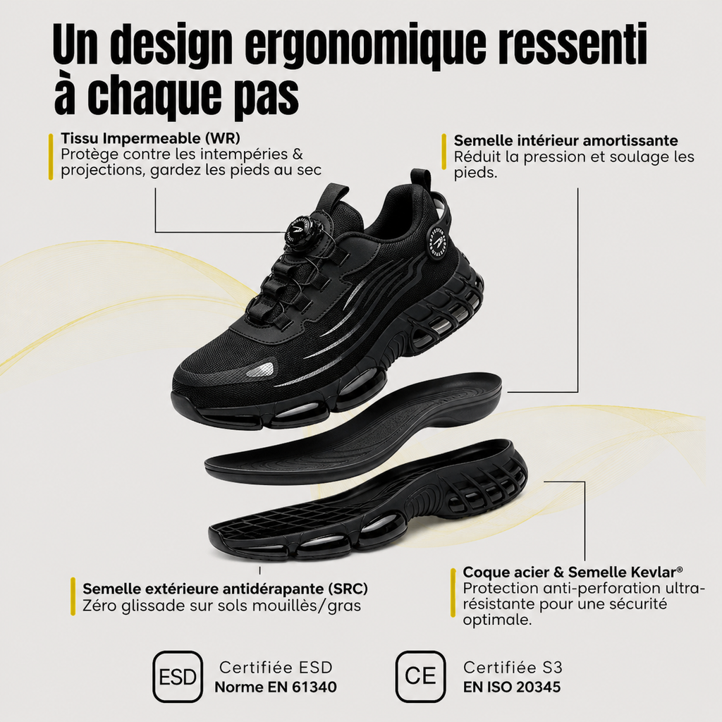 Chaussures de sécurité à bout renforcé – Protection et confort supérieurs